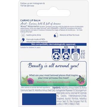 Nivea Disney Princess Ariel Watermelon Shine Lip Balm 4.8g