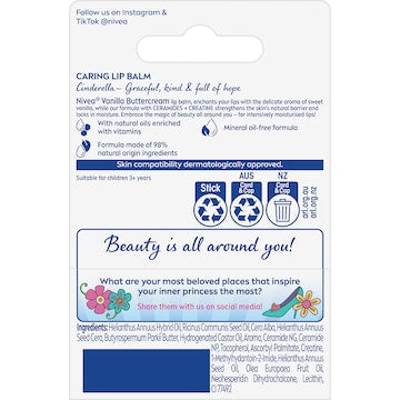 Nivea Disney Cinderella Vanilla Buttercream Lip Balm 4.8g