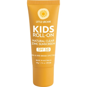 Little Urchin SPF 50 Kids Roll-on Natural Clear Zinc Sunscreen 50g