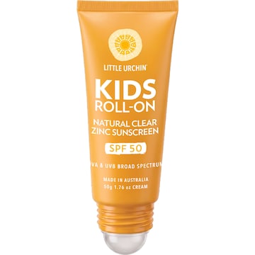Little Urchin SPF 50 Kids Roll-on Natural Clear Zinc Sunscreen 50g