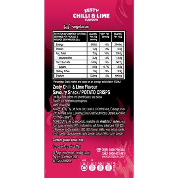 Pringles Chilli Lime Potato Chips 134g