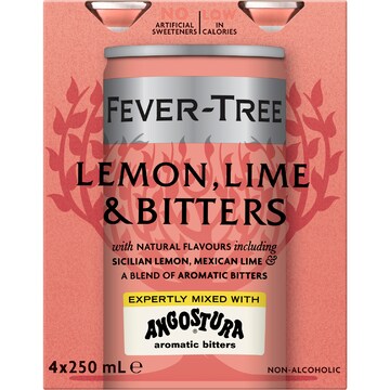 Fever-Tree Lemon Lime & Bitters Cans 250mL x 4 pack