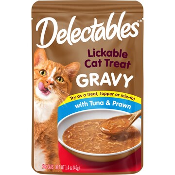 Delectables Lickable Cat Treat Gravy With Tuna & Prawn 40g