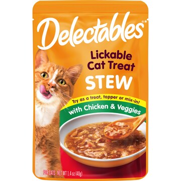 Delectables Lickable Cat Treat Stew With Chicken & Veggies 40g