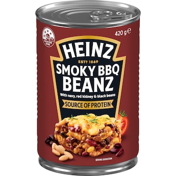 Heinz Baked Beans Smoky BBQ Sauce 420g