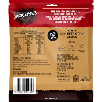 Jack Link's Mini Beef Sticks Original 13g x 8 pack