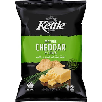 Kettle Potato Chips Mature Cheddar & Chives 165g