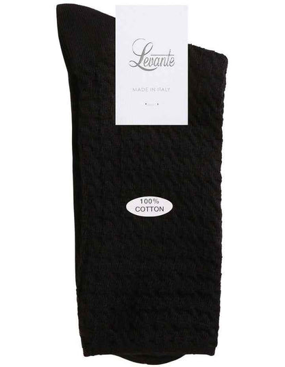 Textured Cotton Midi Length Socks in Black