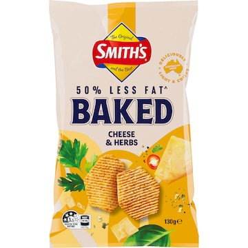 Smith's Crinkle Cut Baked Potato Chips Cheese & Herbs 130g