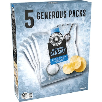 Red Rock Deli Potato Chips Sea Salt 140g 5 pack
