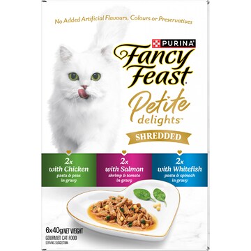 Fancy Feast Petite Delights Shredded Cat Food Mixed Variety 40g x 6 pack
