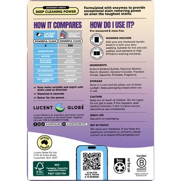 Lucent Globe Laundry Detergent Sheets Vanilla Lavender 35 pack