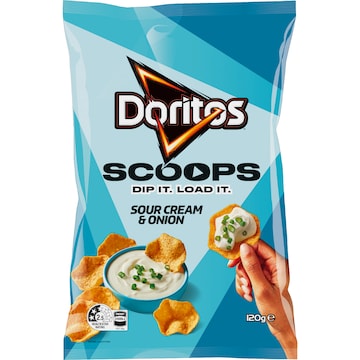 Doritos Scoops Corn Chips Sour Cream & Onion 120g