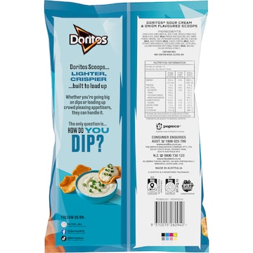 Doritos Scoops Corn Chips Sour Cream & Onion 120g