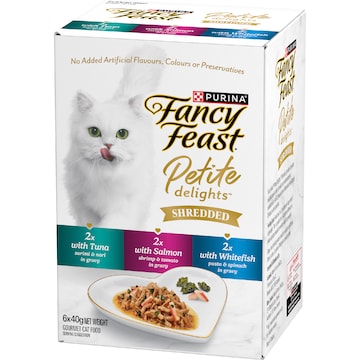 Fancy Feast Petite Delights Shredded Cat Food Seafood Variety 40g x 6 pack