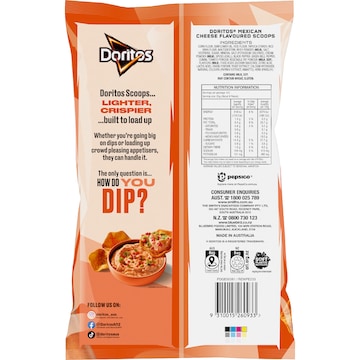 Doritos Scoops Corn Chips Mexican Cheese 120g