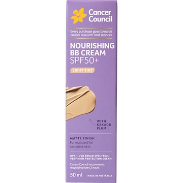 Cancer Council SPF 50+ Nourishing BB Cream Light Tint 50mL