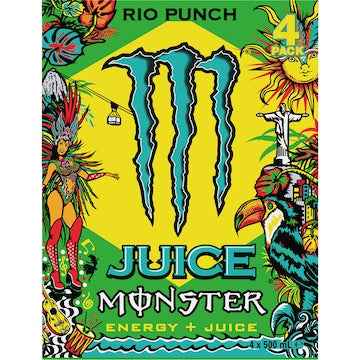 Monster Energy Drink Rio Punch Cans 500mL x 4 pack