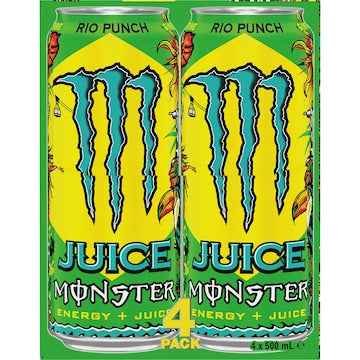 Monster Energy Drink Rio Punch Cans 500mL x 4 pack