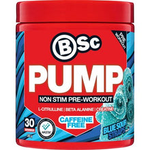 BSc Pump Non Stim Pre Workout Powder Blue Soup Straps 300g
