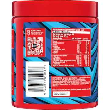 BSc Pump Non Stim Pre Workout Powder Blue Soup Straps 300g