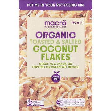Macro Organic Toasted Coconut Flakes With Sea Salt 140g