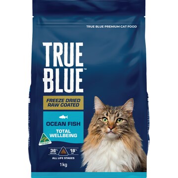 True Blue Freeze Dried Raw Coated Dry Cat Food Ocean Fish 1kg