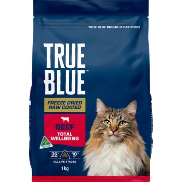 True Blue Freeze Dried Raw Coated Dry Cat Food Beef 1kg