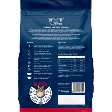 True Blue Freeze Dried Raw Coated Dry Cat Food Beef 1kg