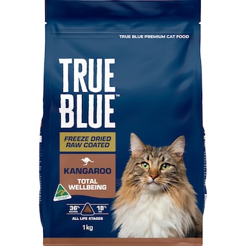 True Blue Freeze Dried Raw Coated Dry Cat Food Kangaroo 1kg