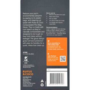 Rufus & Coco Compostable Poo Bag Glove 40 pack