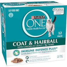 Purina One Coat & Hairball Wet Cat Food Chicken In Gravy 70g x 12 pack