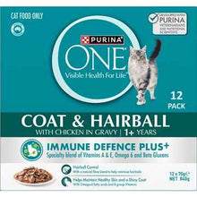 Purina One Coat & Hairball Wet Cat Food Chicken In Gravy 70g x 12 pack