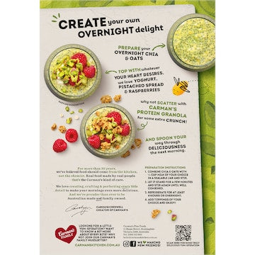 Carman's Protein Overnight Chia & Oat Sachets Pistachio Delight 240g 6 pack