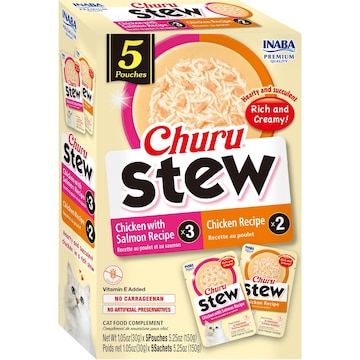 Churu Stew Wet Cat Food Chicken & Salmon 30g x 5 pack