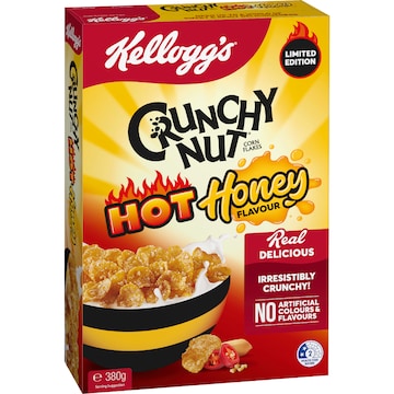 Kellogg's Crunchy Nut Hot Honey Breakfast Cereal 380g