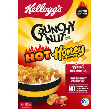 Kellogg's Crunchy Nut Hot Honey Breakfast Cereal 380g