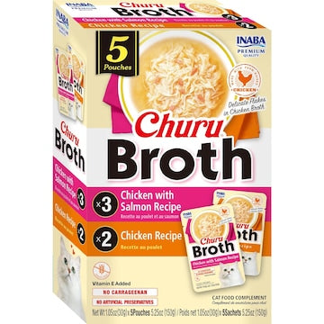 Churu Broth Wet Cat Food Chicken & Salmon 30g x 5 pack