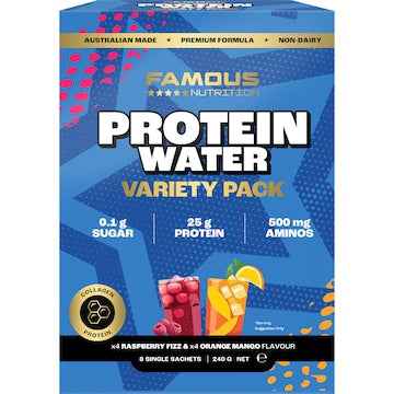 Famous Nutrition Protein Water Variety Sachets 240g 8 pack
