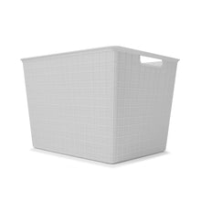 26L Rectangle Linen Weave Basket - Grey