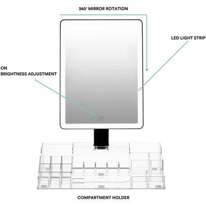 Homedics Radiance LED Beauty Mirror with Organiser