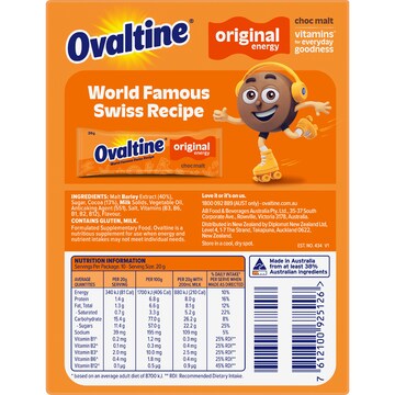 Ovaltine Original Energy Choc Malt Sachets 10 pack