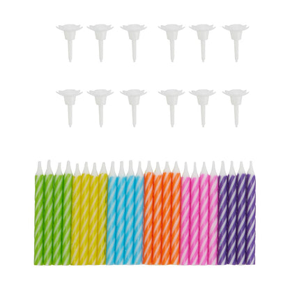 24 Pack Striped Candles
