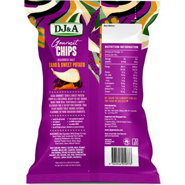 DJ&A Gourmet Chips Seasoned Salt Taro & Sweet Potato 100g