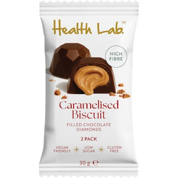 Health Lab Caramelised Biscuit Filled Chocolate Diamonds 30g