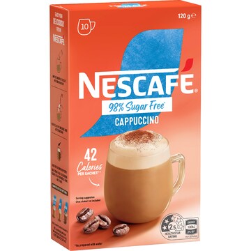 Nescafe 98% Sugar Free Cappuccino Sachets 10 pack