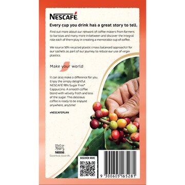 Nescafe 98% Sugar Free Cappuccino Sachets 10 pack