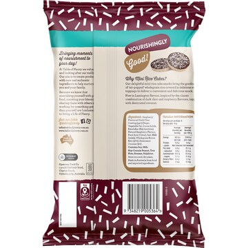 Table of Plenty Mini Rice Cakes Dark Choc Lamington Snack 96g 6 pack