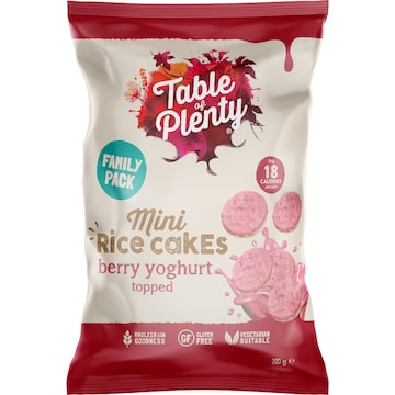 Table Of Plenty Mini Rice Cakes Berry Yoghurt Family 200g