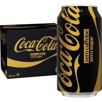 Coca-Cola Zero Caffeine Zero Sugar Soft Drink Cans 375mL x 30 pack